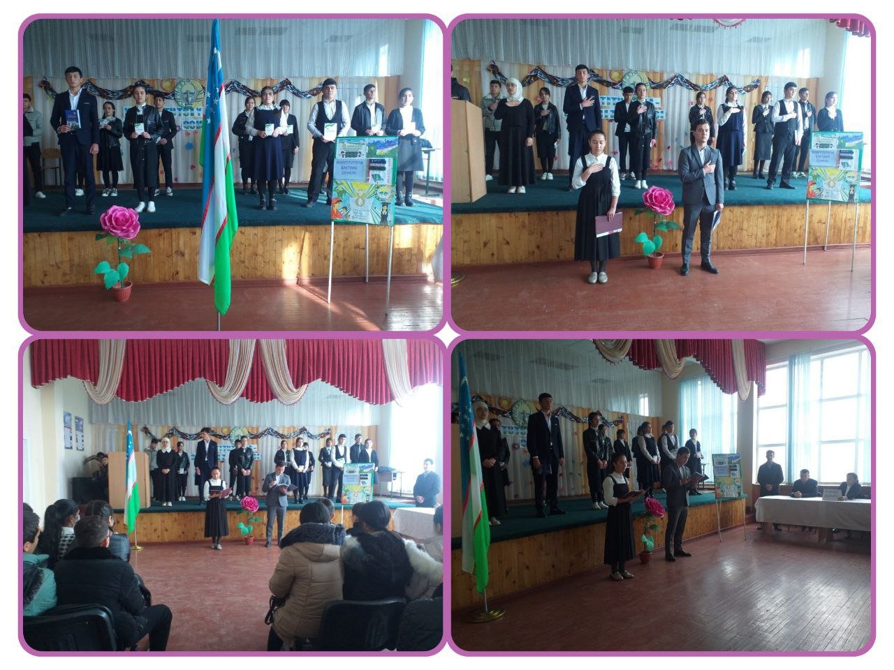16-son umumiy o'rta ta'lim maktabida 8-dekabr O'zbekiston Respublikasi Konstitutsiyasi qabul qilinganligining 31 yilligiga bag'ishlab "Konstitutsiya-baxtimiz qomusi" mavzusida tadbir o'tkazildi.